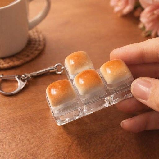 Toast Bread Clicker Keychain (Style Chosen At Random)