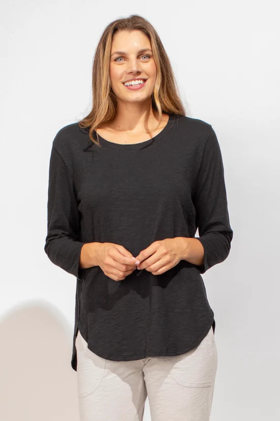 Escape by Habitat Peruvian Cotton Slub 3/4 Hi-Lo Weekender Tunic Tee (10004)(3 colors)