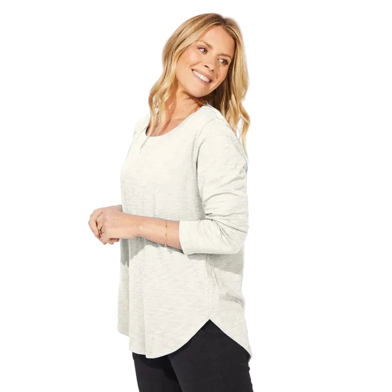 Escape by Habitat Peruvian Cotton Slub 3/4 Hi-Lo Weekender Tunic Tee (10004)(3 colors)