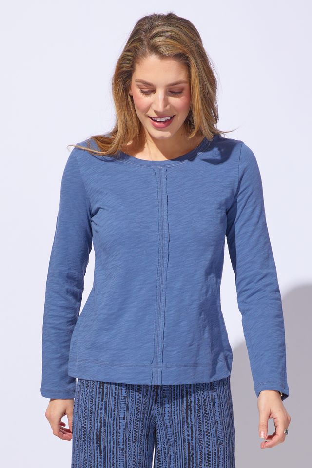 Escape Freedom Peruvian Cotton Crew Neck Long Sleeve Solid Tee (2 Colors) (10030)
