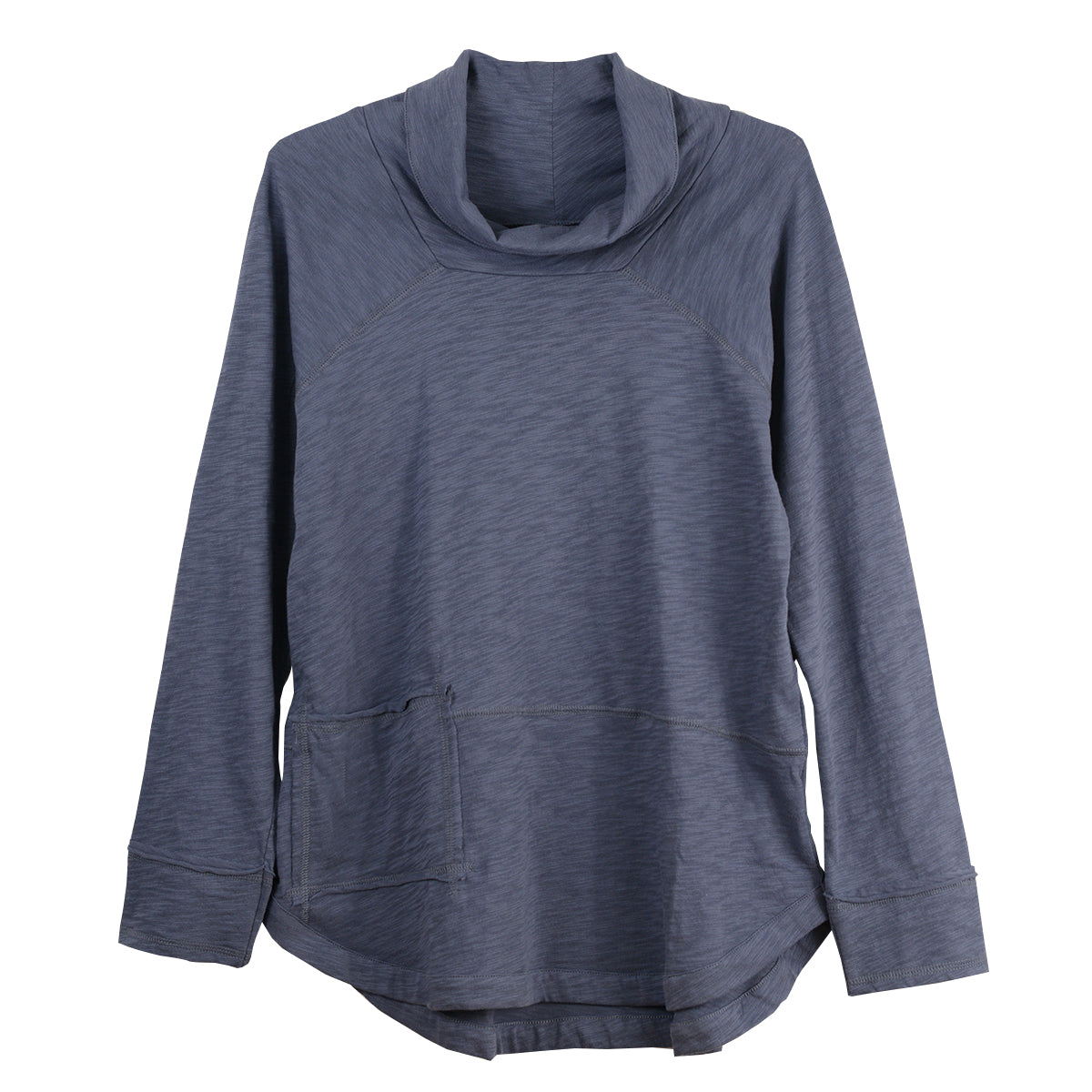 Escape Weekend Cowl Neck Cotton Long Sleeve Solid Tunic (2 Colors) (10032)