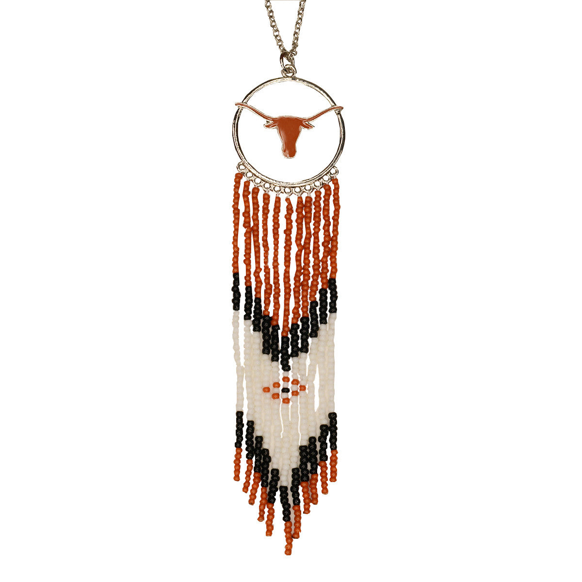 Texas Longhorn Dream Catcher Necklace (100422-utx)