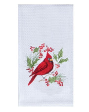 Kay Dee Cardinal Embroidered Waffle towel (H8358)