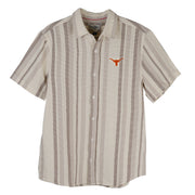 Texas Longhorn Flag & Anthem Men's Stripe Textured Camp Shirt (101-WS3595)