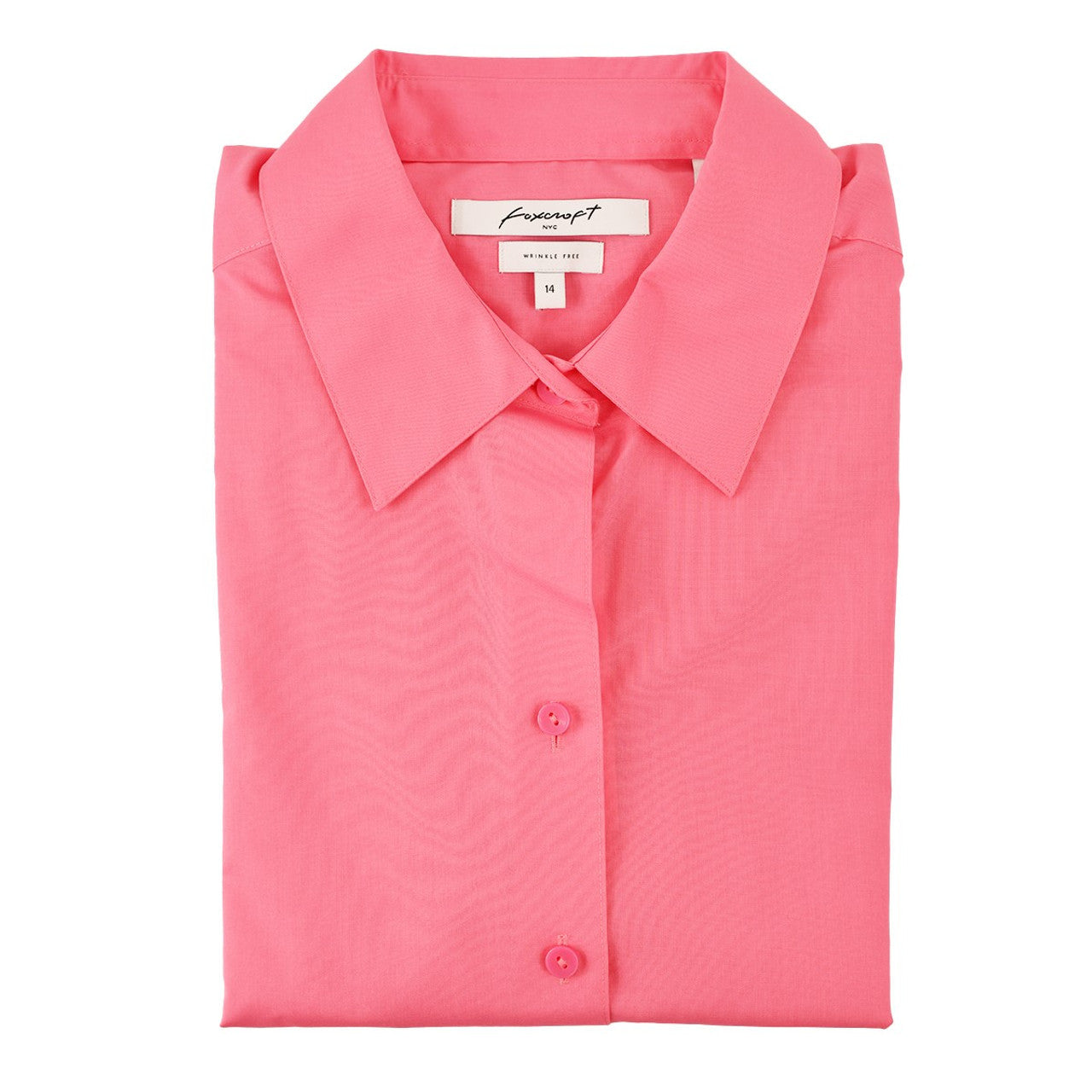 Foxcroft Plus Long Sleeve CVC Azalea Pink Shirt (105111)