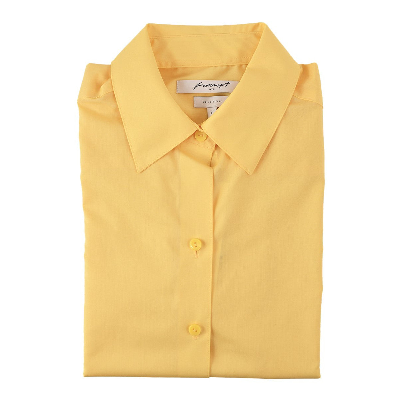 Foxcroft Plus 3/4 Sleeve CVC Solid Sunshine Shirt (102329)