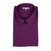 Foxcroft Plus 3/4 Sleeve CVC Solid Dark Violet Shirt (102329)