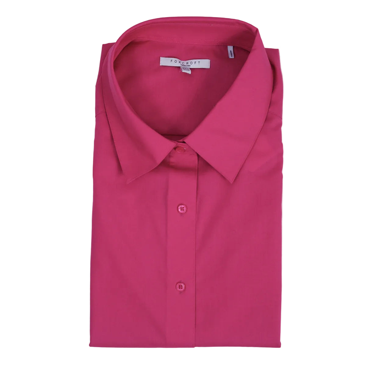 Foxcroft Plus 3/4 Sleeve CVC Solid Party Pink Shirt (102329)
