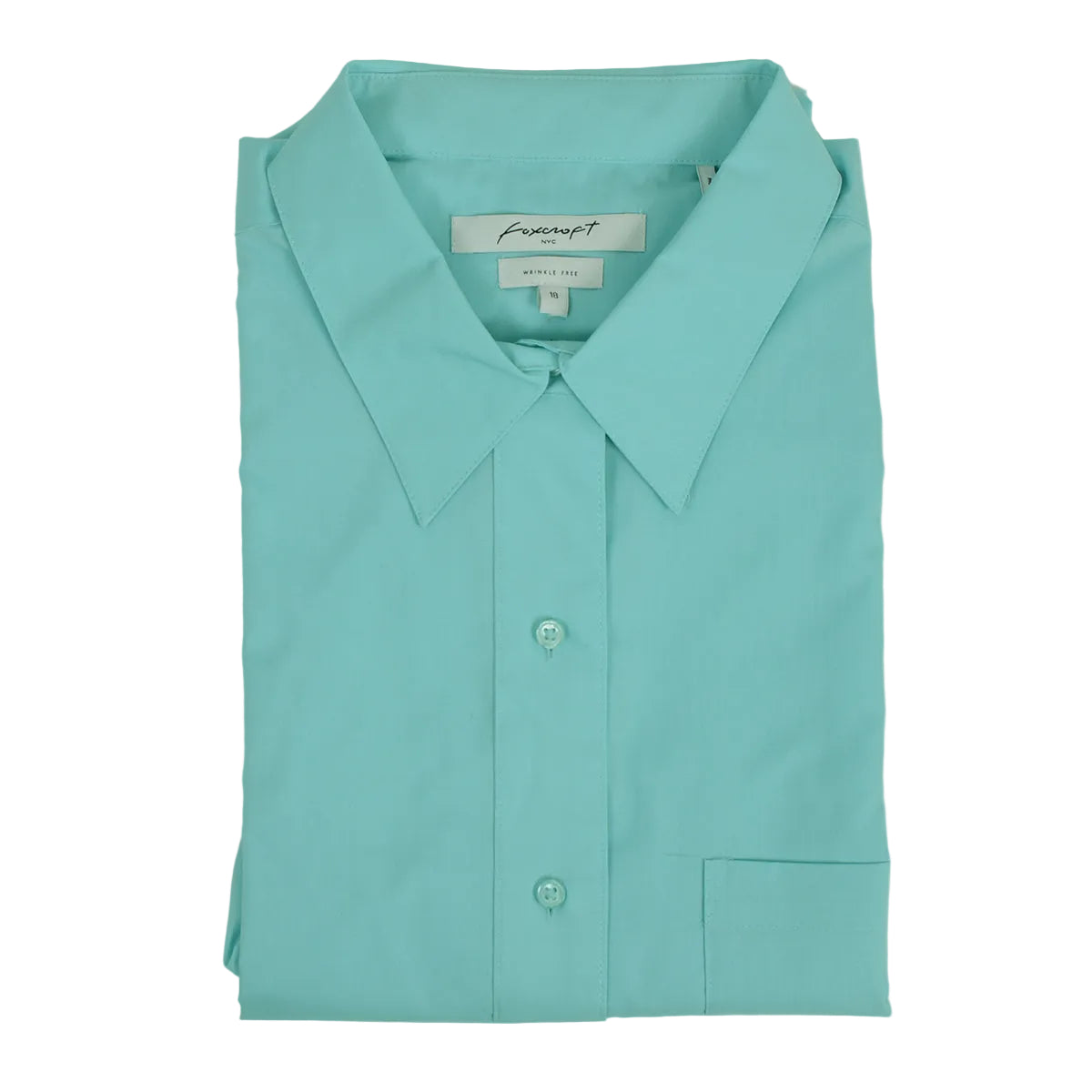 Foxcroft Long Sleeve CVC Solid SeaFrost (105105)(103062)