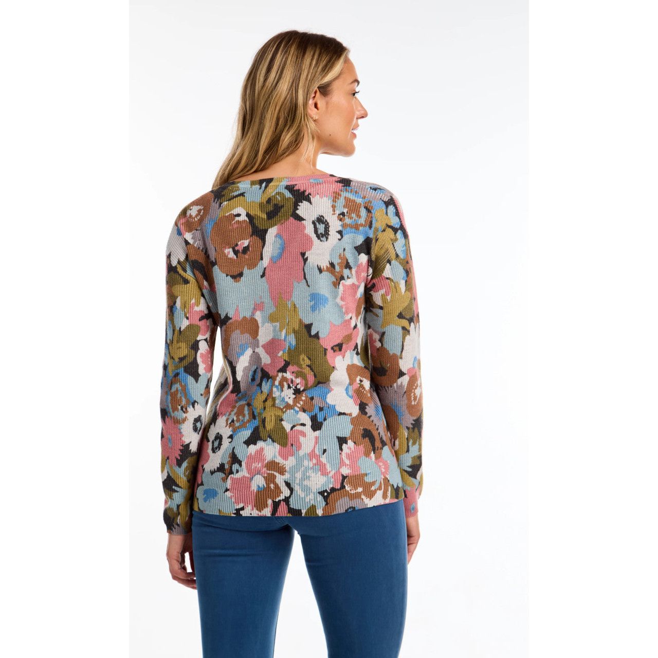 FDJ French Dressing Fall Floral V-Neck Sweater