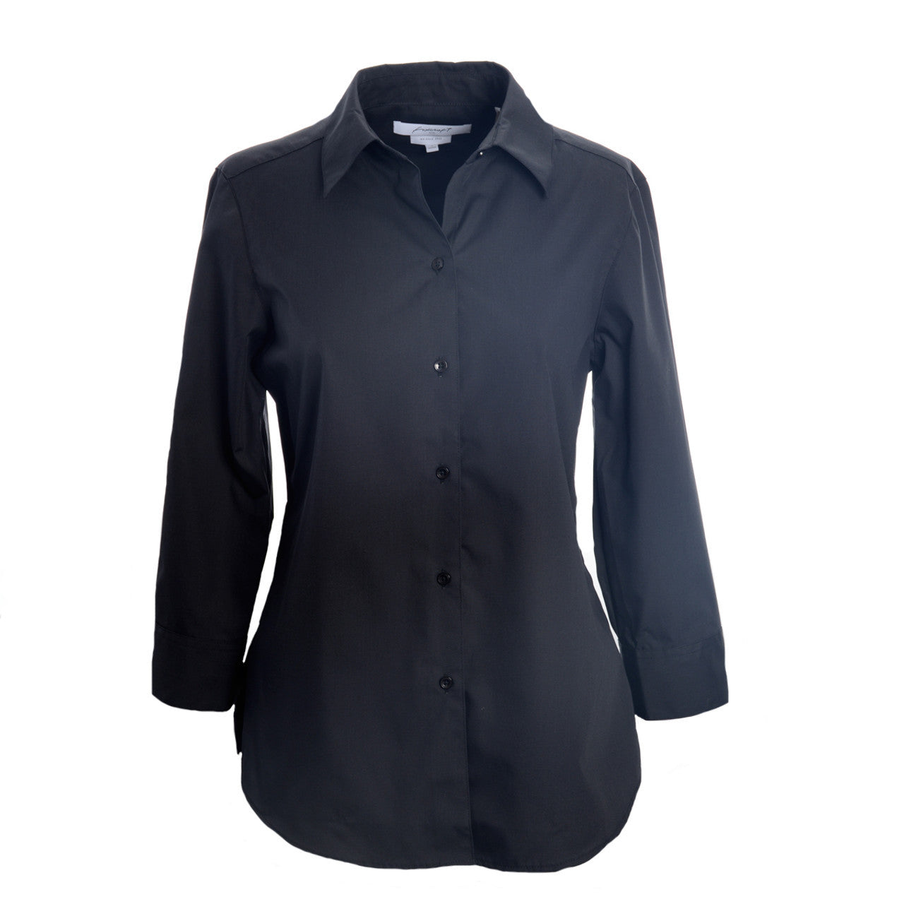 Foxcroft 3/4 Sleeve Solid CVC Classic Navy Shirt (105106)