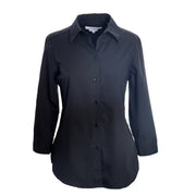 Foxcroft 3/4 Sleeve Solid CVC Classic Navy Shirt (105106)