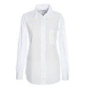 Foxcroft Long Sleeve CVC Solid White Shirt (105105)