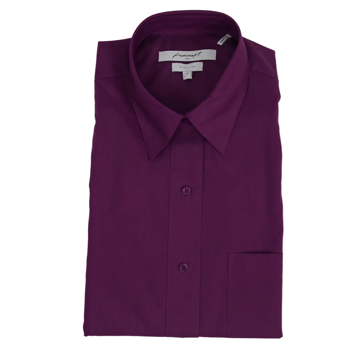 Foxcroft Long Sleeve CVC Solid  Deep Orchid (105105)