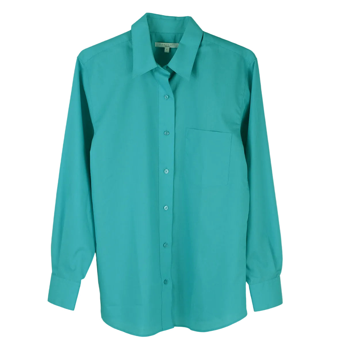 Foxcroft Long Sleeve CVC Solid French Teal (105105)