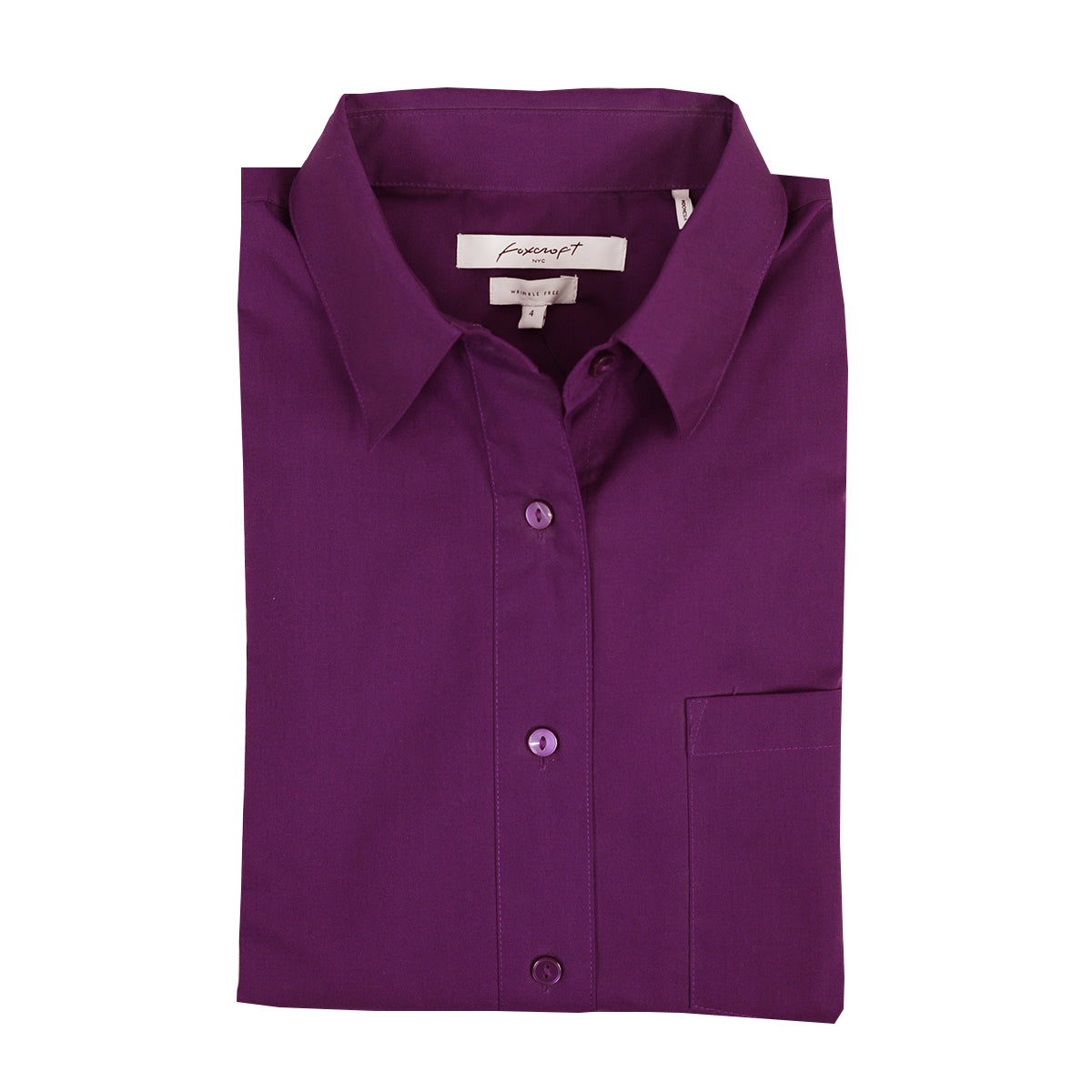 Foxcroft Long Sleeve CVC Solid Grape (105105)