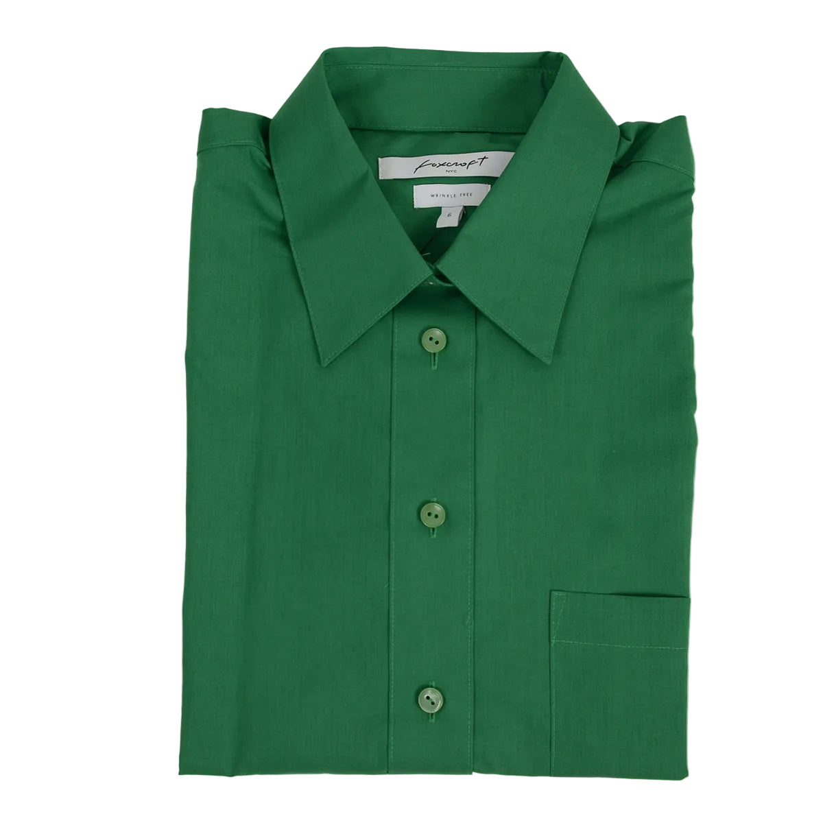 Foxcroft Long Sleeve CVC Solid Green Pepper (105105)