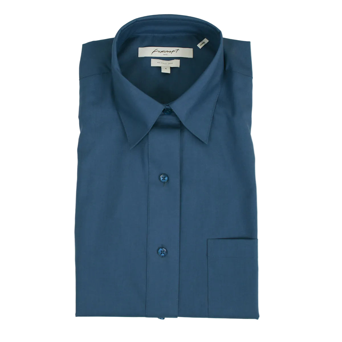 Foxcroft Long Sleeve CVC Solid Indigo (105105)