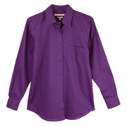 Foxcroft Long Sleeve CVC Solid Purple Gala (105105)