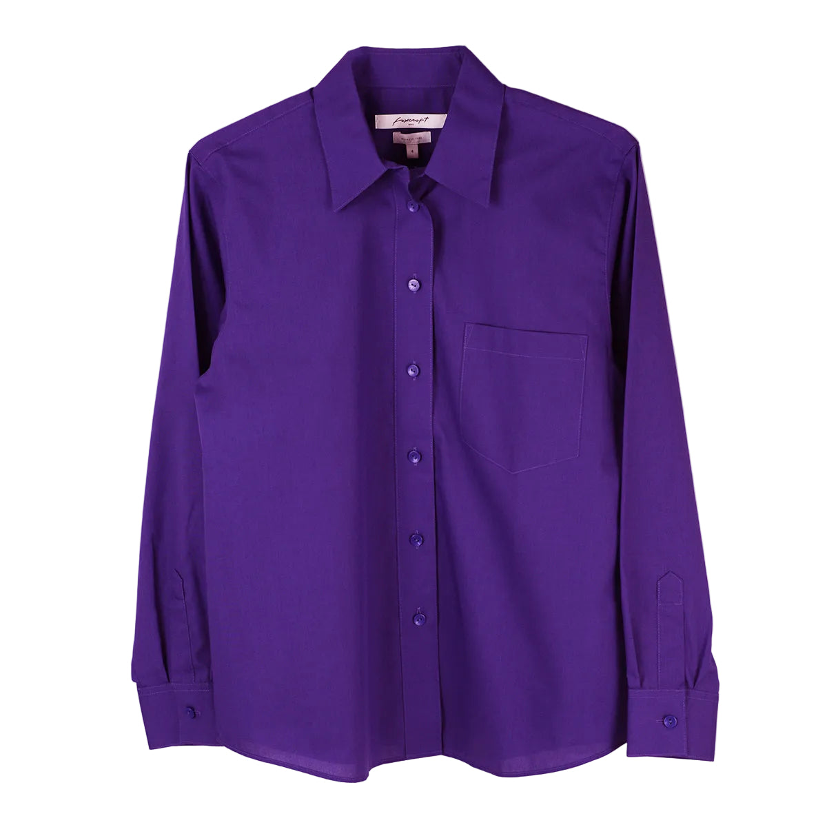 Foxcroft Long Sleeve CVC Solid Purple Orchid (105105)