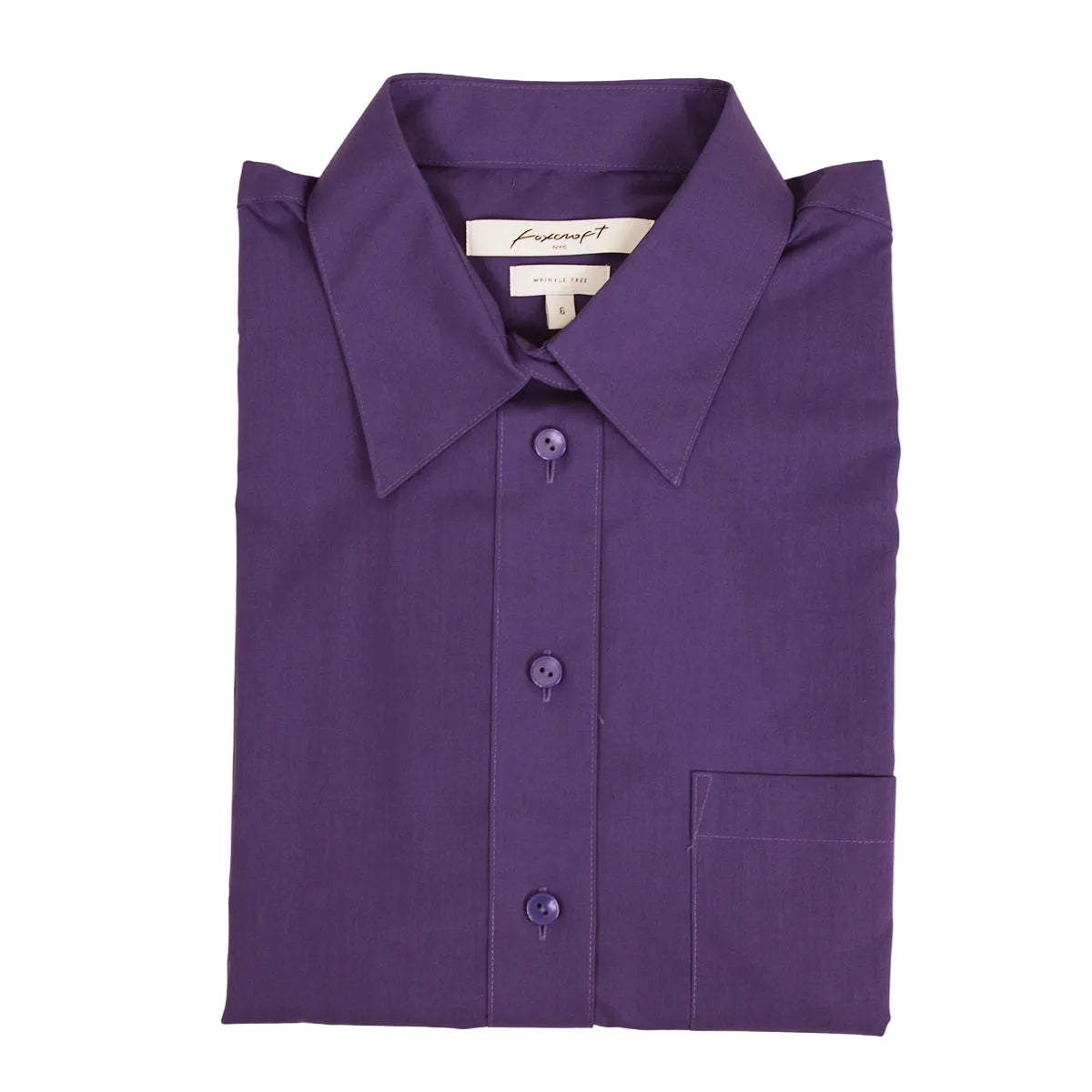 Foxcroft Long Sleeve CVC Solid Purple Orchid (105105)