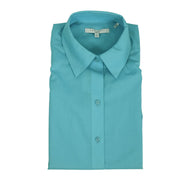 Foxcroft Plus 3/4 Sleeve CVC Solid Aqua Dream  Shirt (102329)