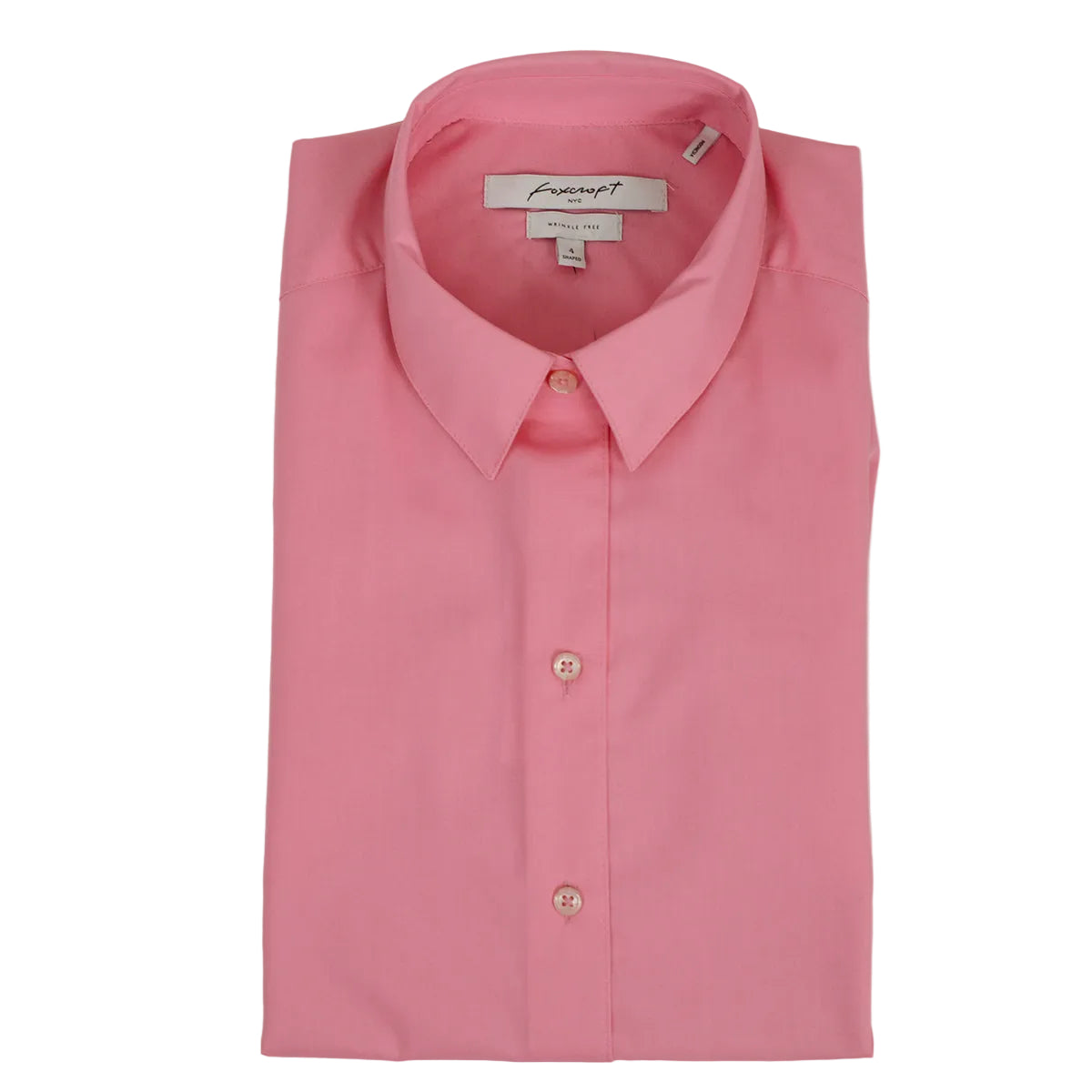Foxcroft 3/4 Sleeve CVC Solid Bella Pink  Shirt (105106)