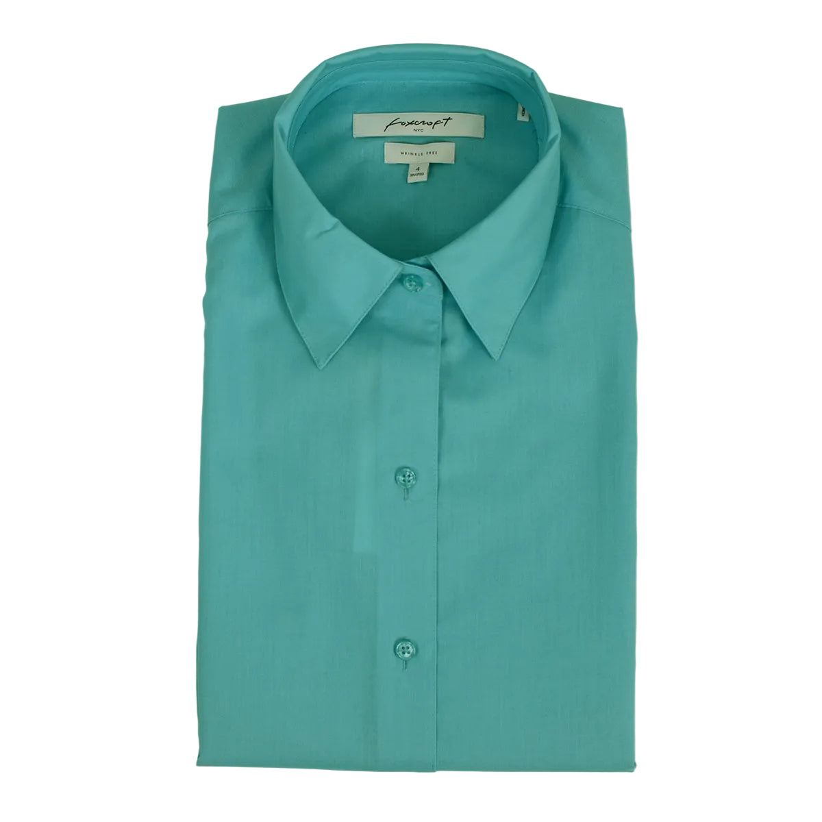 Foxcroft 3/4 Sleeve CVC Solid Caribbean Blue Shirt (105106)