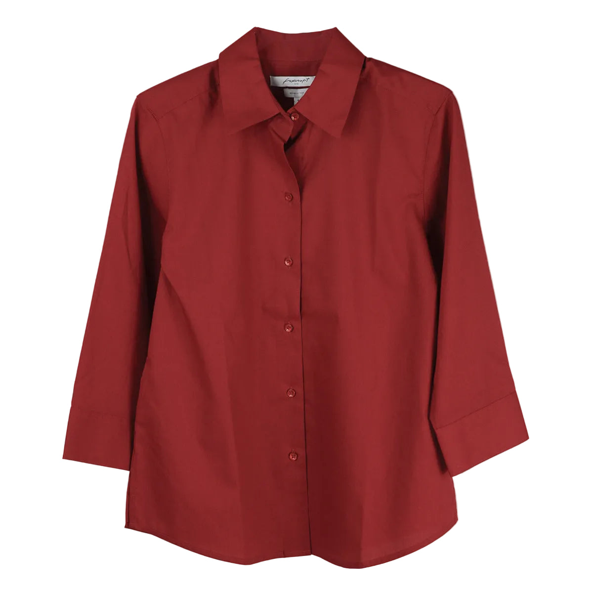 Foxcroft 3/4 Sleeve CVC Solid Claret Shirt (105106)