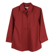 Foxcroft 3/4 Sleeve CVC Solid Claret Shirt (105106)