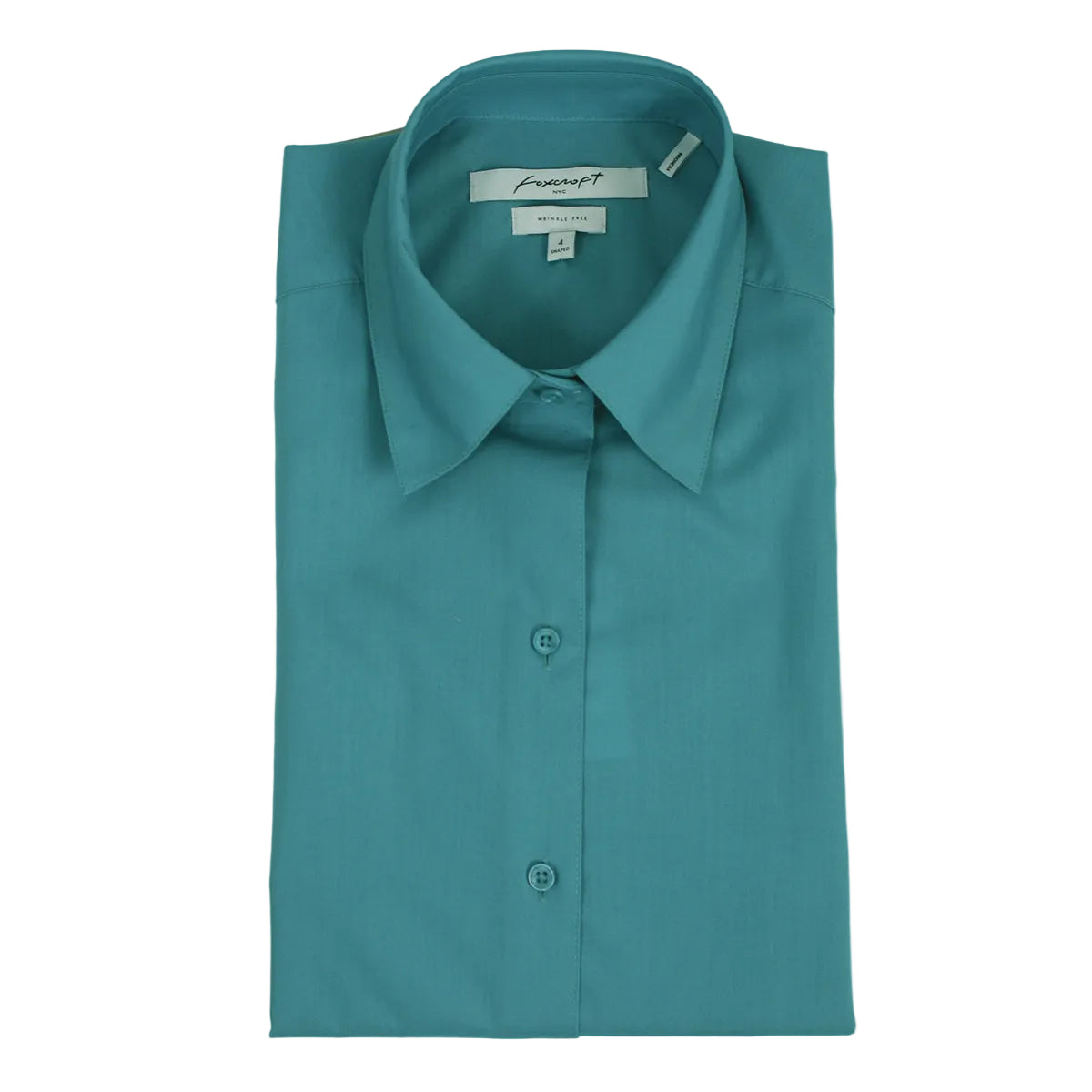 Foxcroft 3/4 Sleeve CVC Solid Coastal Blue Shirt (105106)