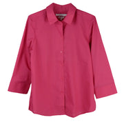Foxcroft 3/4 Sleeve CVC Solid Deep Rose Shirt (105106)