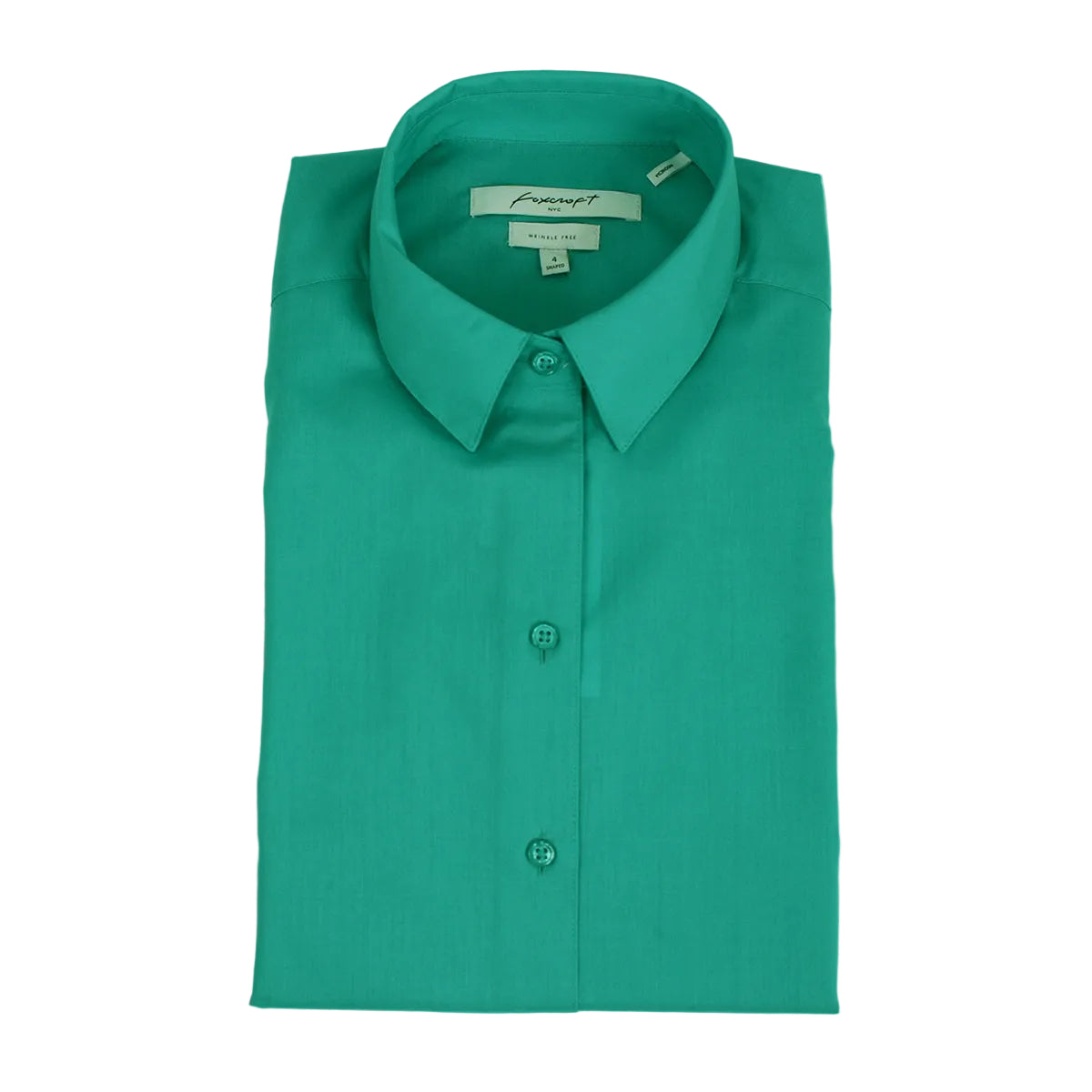 Foxcroft 3/4 Sleeve CVC Solid Deep Turquoise Shirt (105106)