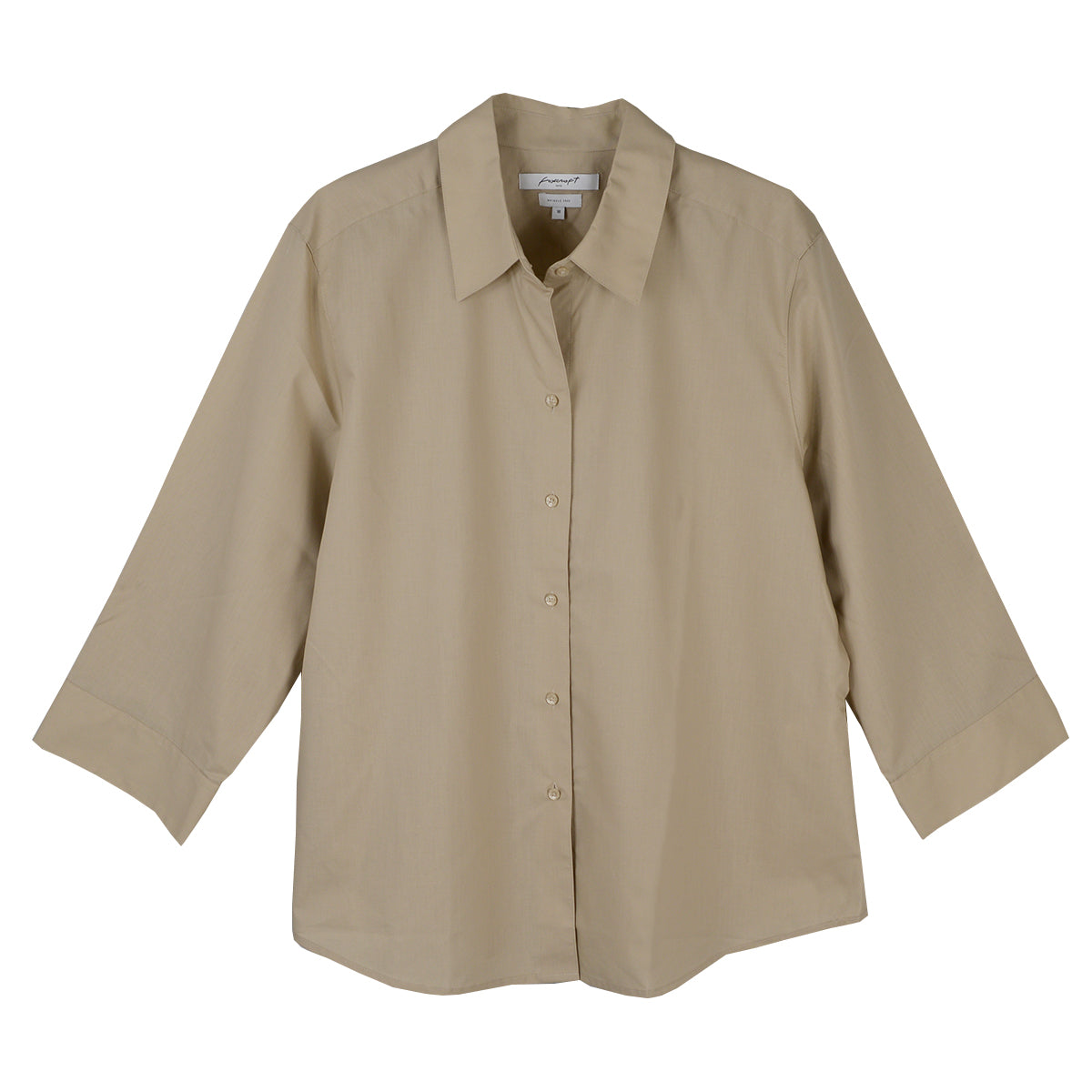 Foxcroft 3/4 Sleeve CVC Solid Khaki Shirt (105106)
