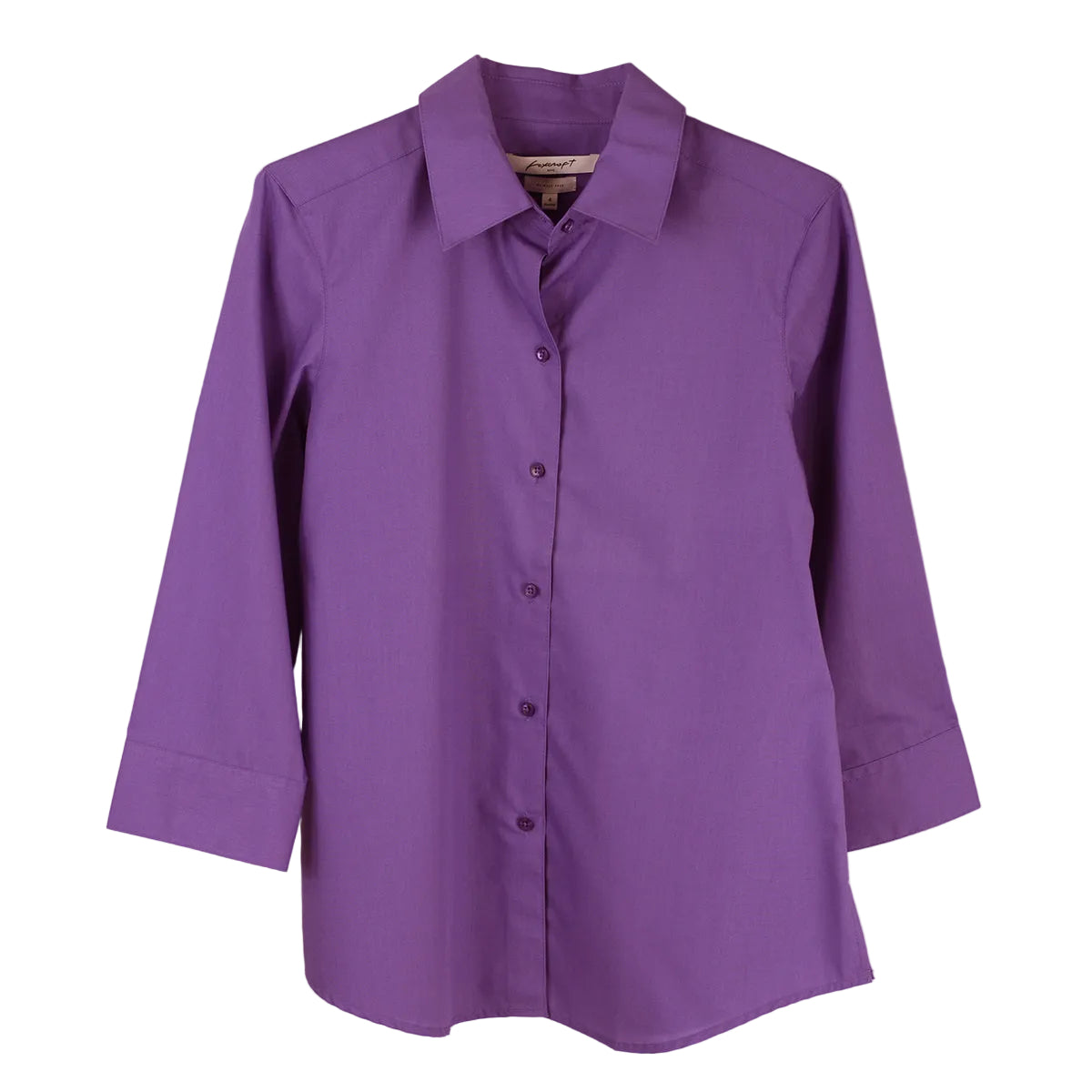 Foxcroft 3/4 Sleeve CVC Solid Midnight Purple Shirt (105106)