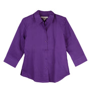 Foxcroft 3/4 sleeve CVC Solid Purple Gala Shirt (105106)