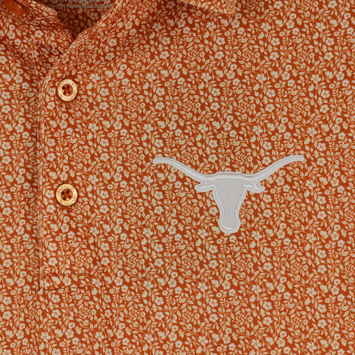 Antiqua Men's  Botanic Embroidered Longhorn Polo (106029-82C)(Burnt Orange)