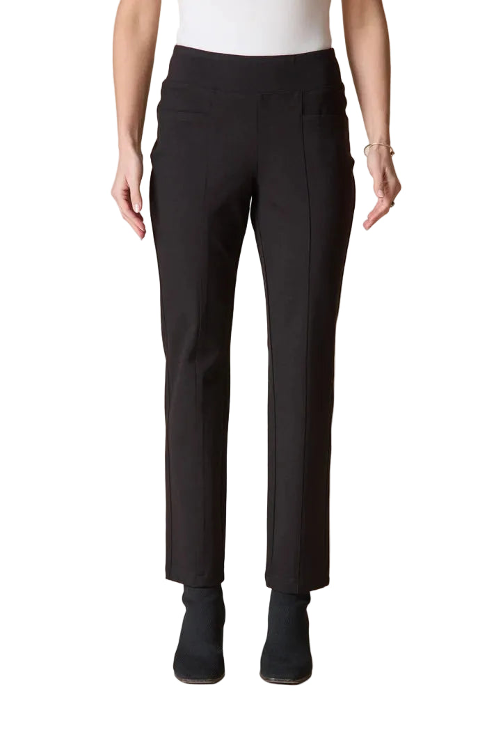 Habitat Luxe Ponte Solid Seamed Pocket Pant (10661) (Black)