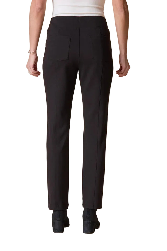 Habitat Luxe Ponte Solid Seamed Pocket Pant (10661) (Black)