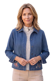 Habitat Stretch Denim Embroidered Jacket (11411) (Medium Denim)