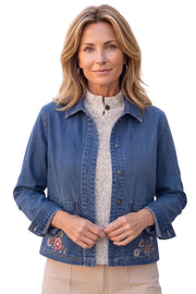 Habitat Stretch Denim Embroidered Jacket (11411) (Medium Denim)