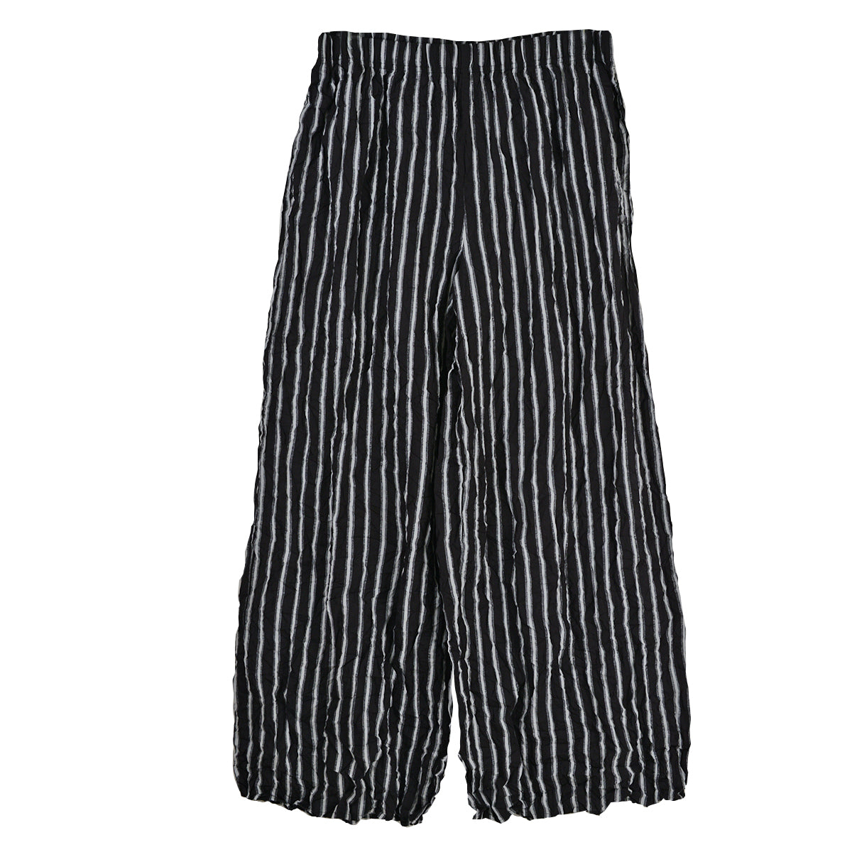Habitat Olivia Crinkle Crepe Stripe Flood Pant (114232) (Black/White)