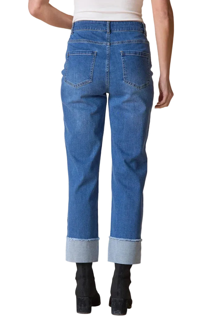 Habitat Stretch Denim Embroidered Cuff Jean (11475) (Medium Denim)