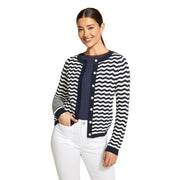 FDJ French Dressing Navy & White Wave Stitch Cardigan