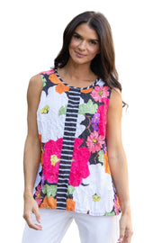 Habitat Olivia Crinkle Crepe Floral Swing Tank Top (119129) (Azalea)