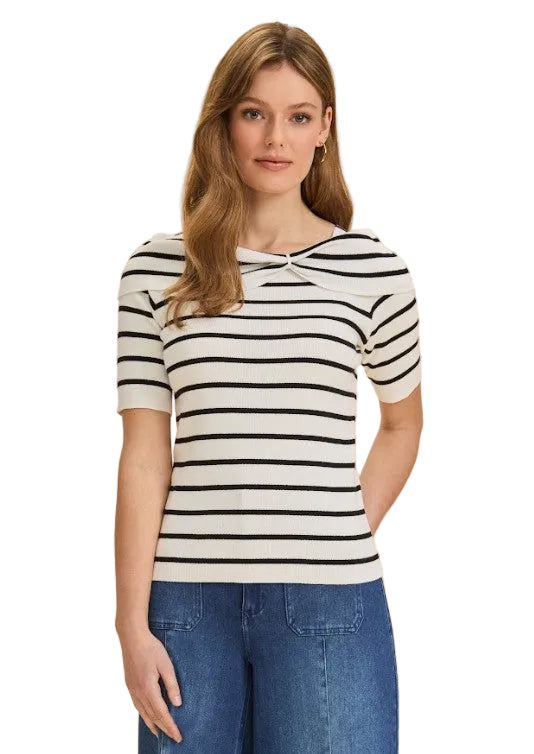 FDJ French Dressing Spritz Striped Boatneck Sweater (BLK/WHT)