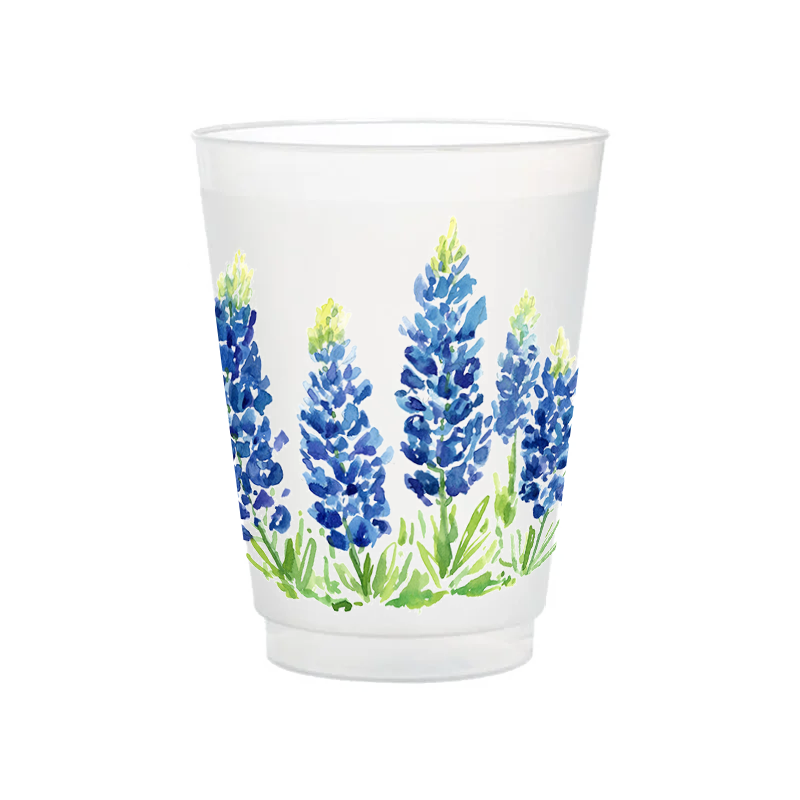 Taylor Paladino Texas Bluebonnet Field  Frosted Plastic drink Cups | Set of 6