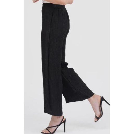 Damee Wide Leg Crinkle Pant (BLK)