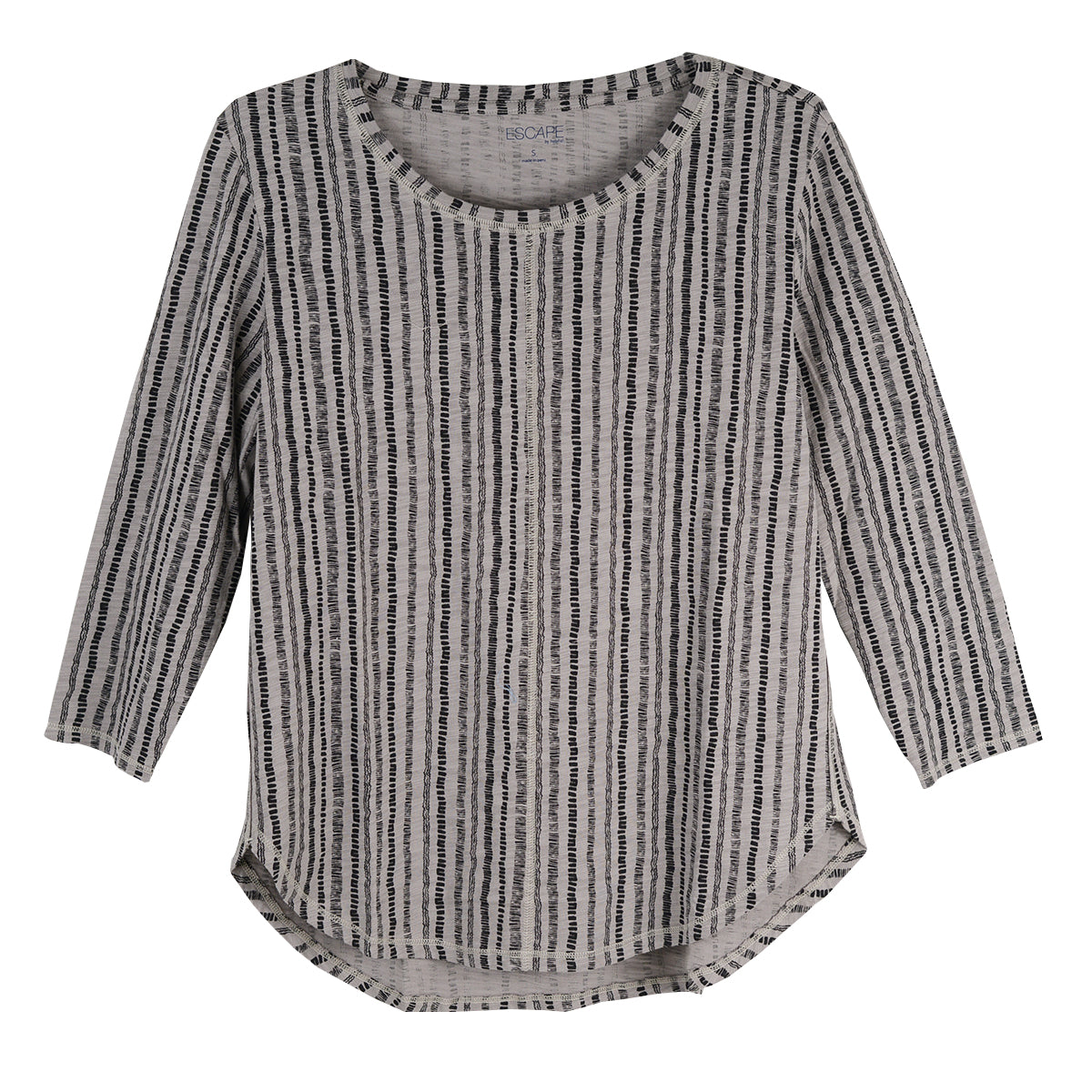Escape by Habitat Peruvian Canyon Stripe Seamed Tee (12243)(Fog)