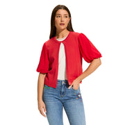 FDJ French Dressing Elbow Sleeve Cardigan (ROUGE)